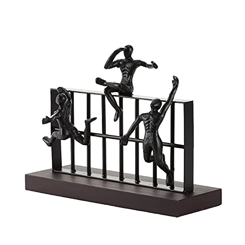 Deco 79 Black Metal Contemporary Sculpture, Climbing 10 x 14 x 9 - size: 14"L x 9"W x 10"H