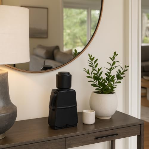 Sagebrook Home Modern Minimalist Figurine - Decorative Ceramic Sculpture for Home & Office - Contemporary Stoneware Accent for Living Room, Bedroom & Desk - 12" Black - color: Black