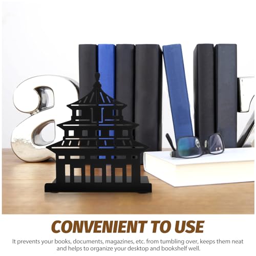 Metal Bookend Small Shaped Book Stand Crafted Metal Book Organizer for Office and Home Use