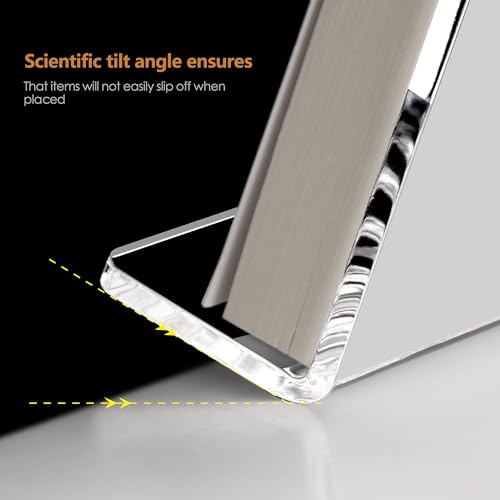 SANRUI 2 Pack 6 Inch Acrylic Book Display Stand, A5 Clear Easel Base Holder, Vinyl Record Display Rack for Home Office Album, CD, Magazine, Postcard, Picture, Plate, LP Cover, Artworks, Phone, Tablet