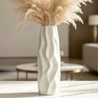 12 Inch White Vase Ceramic Flower Vase, Tall Vases for Pampas Grass, Home Decor, Modern Textured Vases for Living Room Decorations,Table Centerpieces,Shelf,Farmhouse Small Ceramic Vase - style: Shape 10