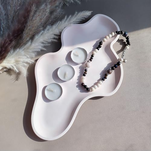 Wehous Large Irregular Tray Resin Concrete Molds, Cloud Shape Tray Silicone Mold, Creative Storage Container Trinket Jewelry Plate Dish Vanity Candle Holder Epoxy Casting Mold Wedding Christmas Decor