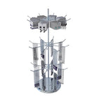 3 Tier Jewelry Holder with 8 Hooks Adjustable Height Chrome Countertop Spinner Display Stand for Necklace & Bracelet Keychain Display - size: Standard - 24 hooks