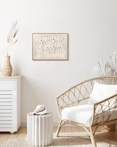 VIYYIEA Framed Wall Art for Living Room, Sketch Canvas Prints, Minimalist Home Decor, Abstract Painting Picture, Bathroom Wall Decor Gifts for Friends or Family - 16L x 12W - color: Abstract-【Crowds】, size: 16"L x 12"W