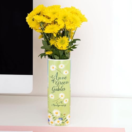 Steel Mill & Co Original Large Book-Shaped Decorative Vase, Ceramic Vases for Home Decor, Cute Bookshelf Decor, Unique Vase for Book Lovers, Anne of Green Gables