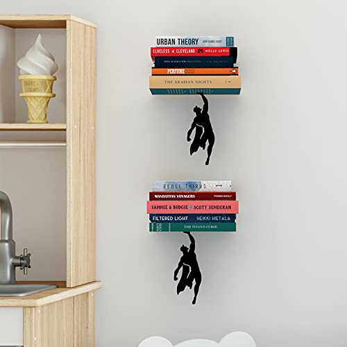 Artori Design Floating Bookshelf for Kids, Invisible Metal Book Shelf, Wall Decore Book Lovers Bookshelf (2X Supershelf) - size: 2 x Supershelf