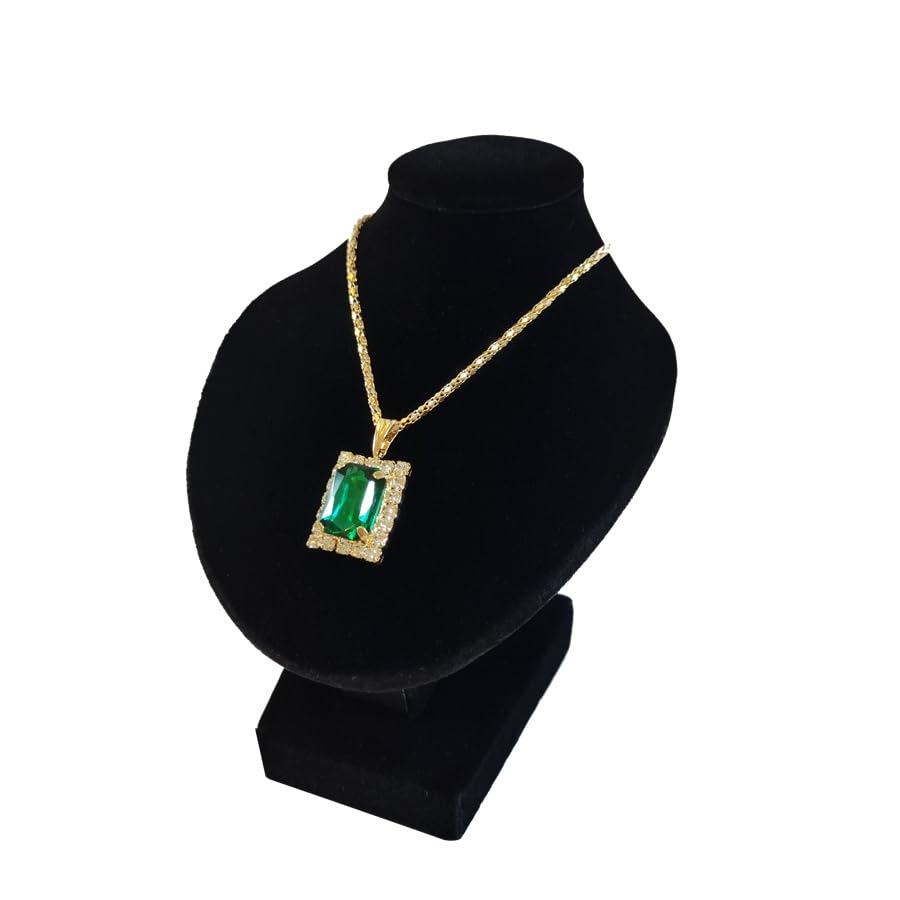 Portrait Jewelry Stand Pendant Jewelry Display Stand Wooden Portrait Neck Model Necklace Holder Stand for Selling - color: Black