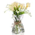 Covzoe Glass Vase, 8.7 Inch Tall Irregular Shaped Flower Vase with Hemp Rope, Clear Art Decorative Vases, Modern Home Bouquet Vases for Wedding, Living Room, Dining Table, Office
