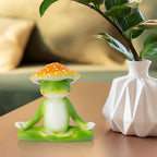 Meditation Frog Resin Statue - Yoga Meditation Frog Statue for Desk Living Room Resin Figurine for Home Patio Office Decoration Cute Plant Statues for Tabletop Garden Office Backyard Decor - style: Frog