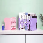 Aobopar Metal Bookends - Heavy Duty Book Holders for Shelves, Office, Home & School Use (Purple) - color: Purple