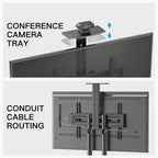 PERLESMITH Rolling TV Stand with Wheels for 32-85 Inch LCD LED 4K Flat Screen TVs, Tilt Mobile TV Cart with Shelf Holds Up to 100 lbs, Height Adjustable Floor TV Stand Max VESA 600x400mm- PSTVMC05 - size: 32-85 Inch