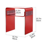 Clear Acrylic End Table 2-Tier Bedside Nightstand for Living Room Bedroom (1, Red) - color: Red