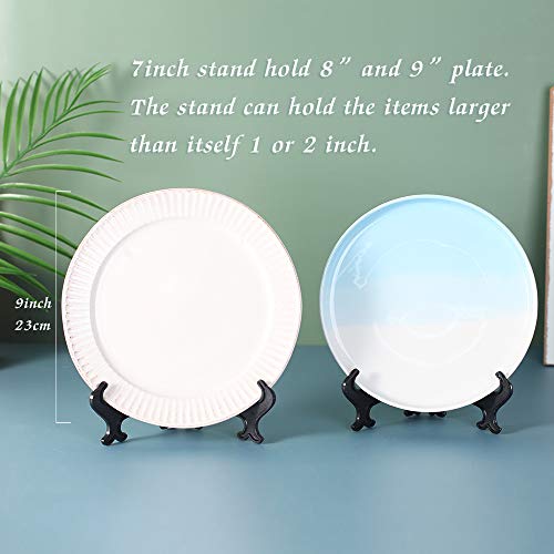 Artliving 7" Black 24pcs/Set Plastic Easels Plate Display Stands Picture Frame Stand Holder - color: Black, size: 7inch(24piece)