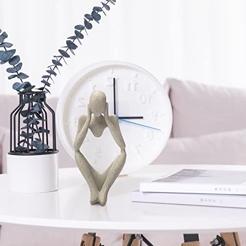 Sandstone Resin Thinker Style Abstract Sculpture Statue Collectible Figurines Home Office Bookshelf Desktop Decor(Sandstone - think Deeply) - color: Sandstone - Think Deeply