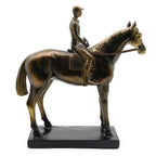 Lukitas Horse Rider Statues and Sculptures, Racing Figurine Home Decor, Equestrian Gift for Horse Lovers, Horseback Riding Ornament, Resin 10.5''