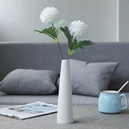 White Ceramic Bud Vase Tall Conic Flower Single Stem Vase Home Decorative Floral Centerpiece for Wedding and Office