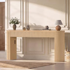 Itaar 63" Fluted Console Table with 2 Drawers, Modern Entryway Table with Storage, Long Sofa Table Behind Couch for Living Room, Hallway, Couch, Foyer, Oak - color: Oak