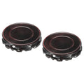 MECCANIXITY Wooden Display Stand Base Stand Holders 110mm/4.33 inch Diameter Black for Vase Bonsai Stone Furniture Stable Home Decoration Pack of 2