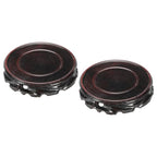 MECCANIXITY Wooden Display Stand Base Stand Holders 110mm/4.33 inch Diameter Black for Vase Bonsai Stone Furniture Stable Home Decoration Pack of 2