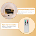 Eywamage Clear Glass Flameless Candles with Remote Timer, Flickering Battery LED Pillar Candles Set of 3 - color: Clear