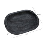 Bloomingville Hand-Carved Paulownia Wood Bowl, Black - color: Black