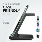 Wireless Charging Station, 3 in 1 Fast Wireless Charger Stand for Multiple Devices Apple Watch Ultra Series 11 10 9 8 7 6 SE 5 4 3 2, iPhone 17 16 15 14 13 12 11 Pro Max/Plus/Air/X/XS/XR, Airpods Pro - color: Black