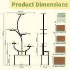 Indoor Plant Stand with LED Grow Light,8-Tier S-Shaped Corner Plant Stand,48.43 Inch Heavy,Duty Metal Indoor Plant Rack for Home, Balcony and Living Room