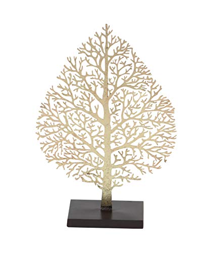 Deco 79 Metal Tree Decorative Sculpture Home Decor Statue, Accent Figurine 11" x 4" x 16", Gold