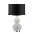 SAFAVIEH Lighting Collection Nicole Silver/Black Shade Beaded 25-inch Table Lamp Set of 2 with USB Charging Port (LED Bulbs Included) - color: Silver - with USB