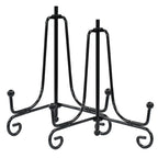 Hordion 2 Pack Plate Stand, 4 Inch Black Iron Easel Photo Display Stand Plate Holder for Picture Frame Book Tabletop Art Platter