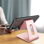 CreaDream Cell Phone Stand, Cradle, Holder, Aluminum Desktop Stand Compatible with Switch, All Smart Phone, iPhone 15 14 13 12 Pro Max Plus Mini Xr X Se 8 SE -Rose Gold - color: Rose Gold