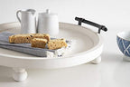 Kate and Laurel Bruillet Farmhouse Round Tray, 15 inch Diameter, Rustic White, Wood Tray for Coffee Table - color: White