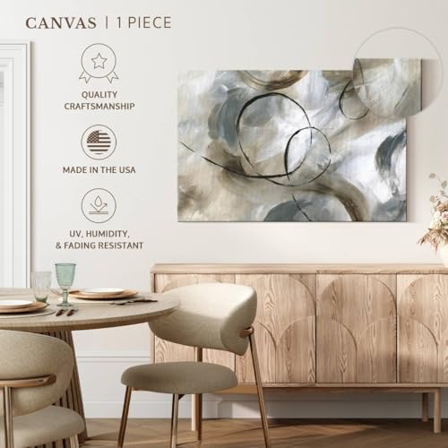 ElephantStock Allegro Canvas - 1 Panel Neutral Abstract Art Wall Decor - Printed Neutral Wall Painting Decor -Abstract Canvas Wall Art for Living Room - by Nan - 36" X 24" - color: Allegro single piece, size: 36"L x 24"W