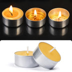 48 Pack Beeswax Tealight Candles Bulk,Pure Natural Bees Wax in Aluminum Shell - 4 Hour Extended Burn Time,Smokeless Tea Light Candles for Home Deco,Table centerpieces - style: 48 packs
