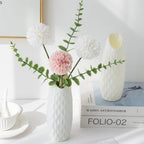 Plastic White Vase, 8.2 inch Nordic Modern Boho Style Vases for Home Decor, Living Room, Table, Gifts Women Mom