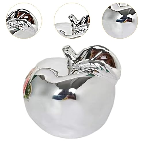 Fenteer Fruit Sculpture Desktop Statue Delicate Ideal Gifts Artistic Ornament Ceramic Figurine for Rooms Porches Desktops Homes Cafes, Silver, S - color: Silver, size: Small