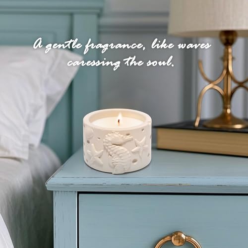Hodao Oceanic Serenity Handcrafted Aromatherapy Box with Candle & Decor – Beach Rock Sculpture with Sea Turtle, Seashells, for Home, Bathroom, Yoga Room Decor (Brown-Seahorse) - color: Brown-seahorse