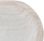 BOLTCORRSE Large Whitewashed Decorative Wood Bowl - Hand Carved Paulownia Tray for Coffee Table Centerpiece & Entryway Catchall - Organic Modern Farmhouse Decor