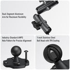Aluminum Heavy Duty Tablet Mount Car Holder Dashboard for Truck/Vehicle/Desk/Wall, 360° Adjustable Dual Arm iPad Stand Holder Mount for 4.7"-12.9" iPad Pro/Air/Mini/Samsung Galaxy Tab - size: Dual arm
