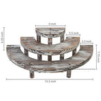 MyGift 3 Tier Rustic Dessert Stand, Torched Wood Semicircle Cupcake Display Risers - color: Torched Brown