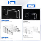 2 Set Large Acrylic Display Risers,8 Pcs Clear Perfume Stand Organizer,Desktop Display Shelves Collect Pop Figures Toys Cupcake Dessert for Decor,Food Display Shelves for Party