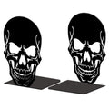 Peacoblue Metal Bookends for Shelves, Modern Decorative Heavy Duty Study Book Ends Stoppers for Office, Desk, Shelf, Room 5.3"x4.3"x7.9" Cast Iron Simple Tall Bookends 1 Pair (Skull) - style: skull