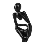Abstract Thinker Statue | Synthetic Home Accent for Living Room/Office Desk/Bookshelf | Hollow Design Art Sculpture Collectible Present (Black Left) - style: Black Left