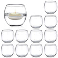 PINIWON Set of 12 Clear Glass Tealight Candle Holder, 2.6'' H x 3.1'' W, Round Votive Candle Holders Bulk, Small Bowl Candle Holder for Wedding Table Centerpiece Home Decor - size: Medium