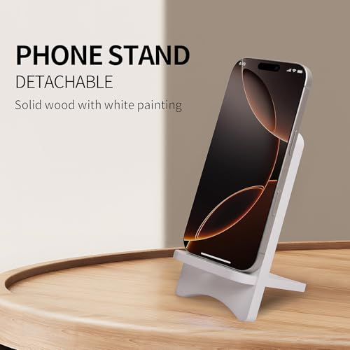 Solid Wood Simple Phone Stand, Desktop Stand,Tablets Tablet Display Stand, Compatible with All Phones (White Wood) - color: White wood