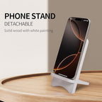 Solid Wood Simple Phone Stand, Desktop Stand,Tablets Tablet Display Stand, Compatible with All Phones (White Wood) - color: White wood