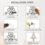 OYEFLY 2 Pcs Metal Wall Candle Sconces,Black Elegant Swirling Wall Decorations (Black)