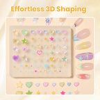 Beetles 3D Gel Nail Art & 3D Mold Pastel Playland-2 Pcs Clear Solid Builder Gels Non-Sticky Sculpting with Dual-Ended Sculpture Pen & 24 Pcs Dual Froms,Beginner Friendly DIY at Home,UV LED Lamp Needed - color: 0-2- 2 Pcs Clear Solid Builder Gels