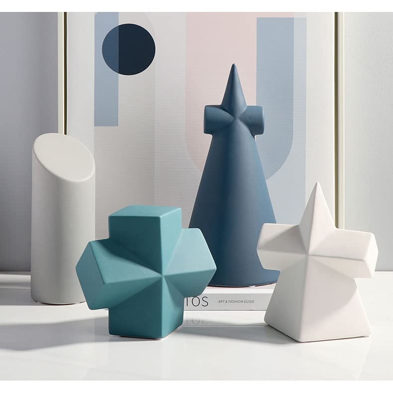 Sculpture Simple Modern Cylinder White Three-Dimensional Ceramic Table Top Decoration TV Cabinet Porch Interior Decoration Decoration
