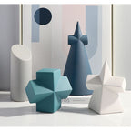 Sculpture Simple Modern Cylinder White Three-Dimensional Ceramic Table Top Decoration TV Cabinet Porch Interior Decoration Decoration